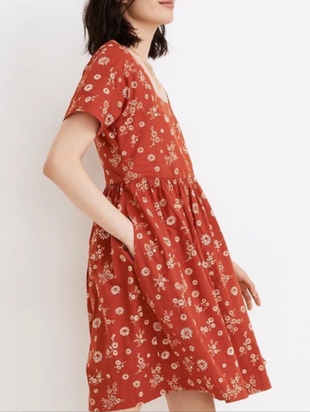 Madewell Allie Floral Square-Neck Dress - Picture 2 of 6